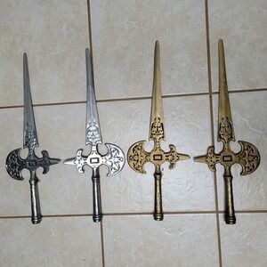 Vintage Brass Halberd Head, Ceremonial Wall Mount Swords Decor Japan Lance